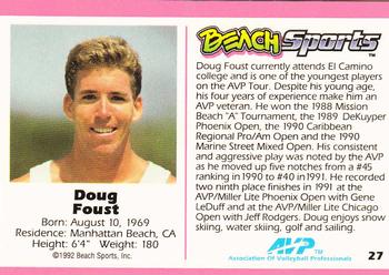 1992 Beach Sports #27 Doug Foust Back
